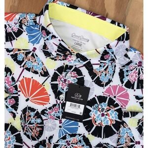 Good Good Golf Polo Mens Large Under My Umbrella Stretch Performance New